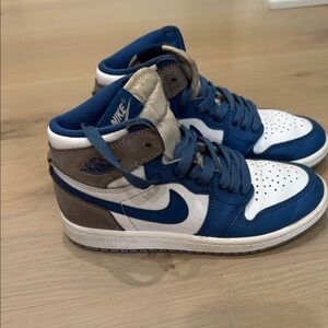 Nike Kids Blue and White High-Top Sneakers